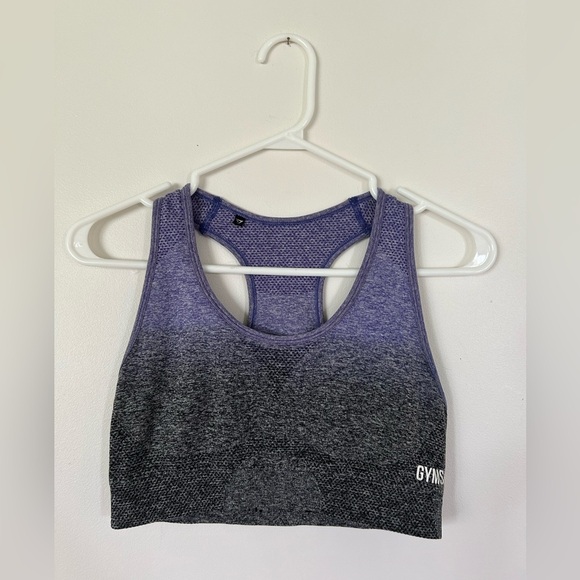 Gymshark Grey and Blue Ombré Sports Bra - Picture 2 of 7